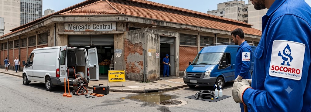 Profissional realizando Desentupimento e Manutenção Preventiva para Comércios e Empresas em Araquari
