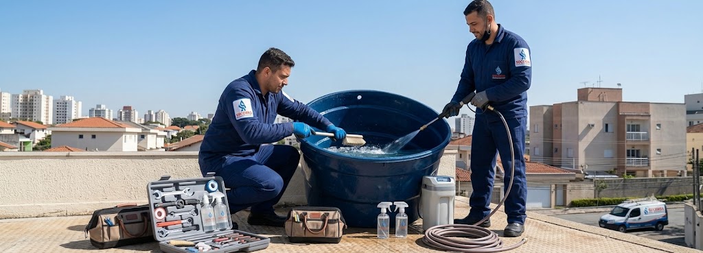 Profissional realizando Limpeza e Higienização de Caixas D'água em Araquari